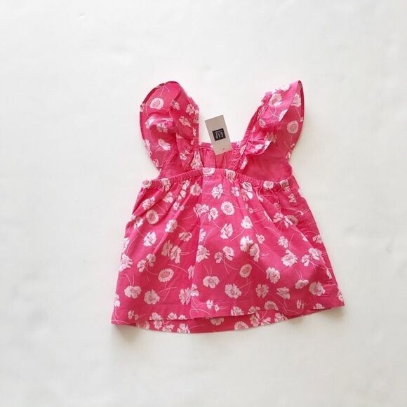 Baby Gap NWT pink floral flutter sleeve top 18-24m - Picture 3 of 3